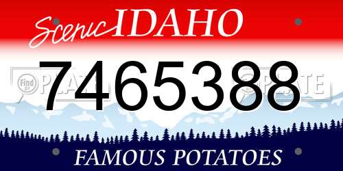 7465388 Idaho License Plate