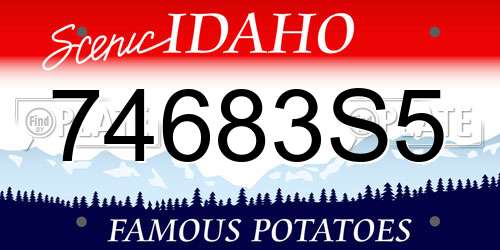 74683S5 Idaho License Plate
