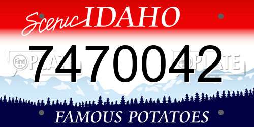 7470042 Idaho License Plate