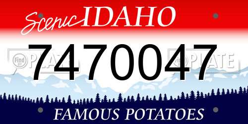 7470047 Idaho License Plate