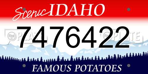 7476422 Idaho License Plate