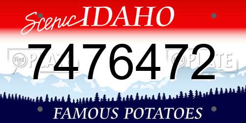 7476472 Idaho License Plate