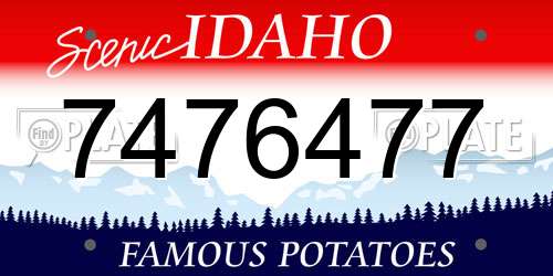 7476477 Idaho License Plate