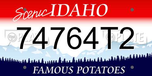 74764T2 Idaho License Plate