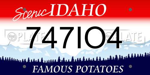 747IO4 Idaho License Plate