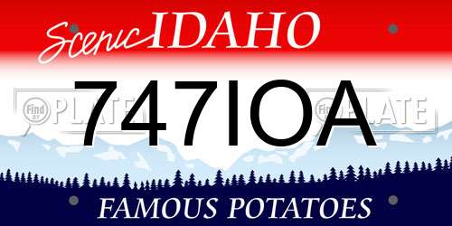 747IOA Idaho License Plate