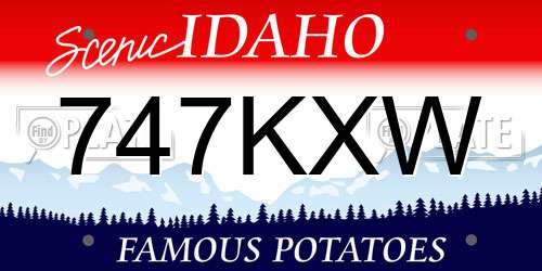 747KXW Idaho License Plate