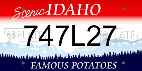 747L27 Idaho License Plate