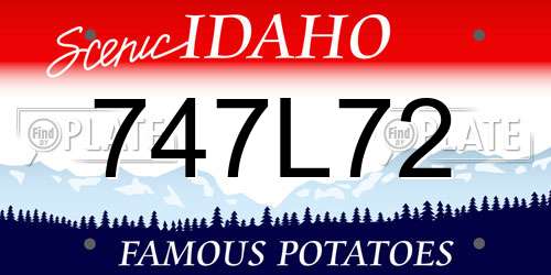 747L72 Idaho License Plate