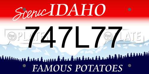 747L77 Idaho License Plate