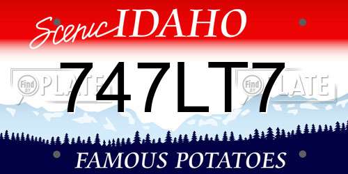 747LT7 Idaho License Plate
