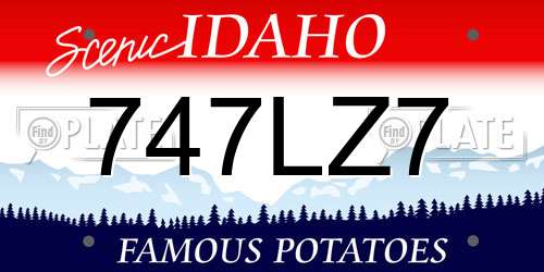 747LZ7 Idaho License Plate