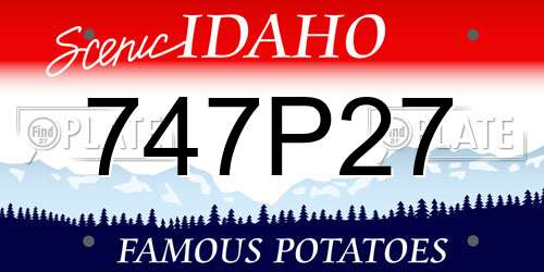 747P27 Idaho License Plate
