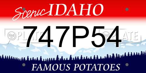 747P54 Idaho License Plate