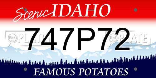 747P72 Idaho License Plate