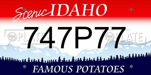 747P77 Idaho License Plate