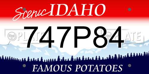 747P84 Idaho License Plate