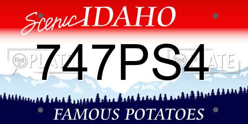 747PS4 Idaho License Plate