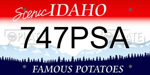 747PSA Idaho License Plate