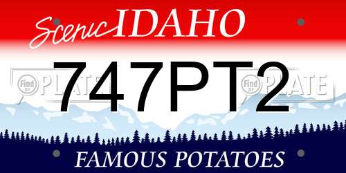 747PT2 Idaho License Plate