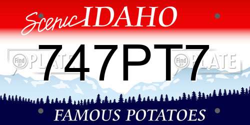 747PT7 Idaho License Plate