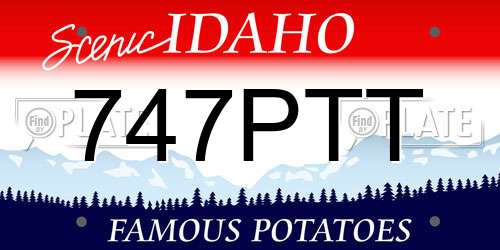 747PTT Idaho License Plate