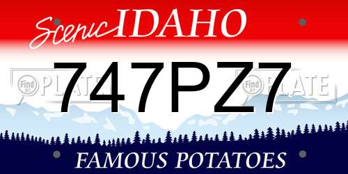 747PZ7 Idaho License Plate