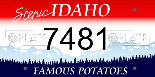7481 Idaho License Plate