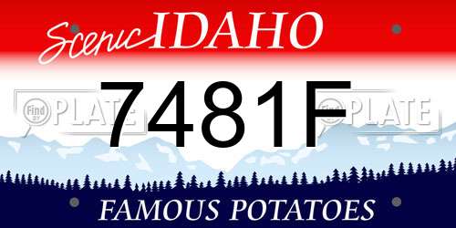 7481F Idaho License Plate