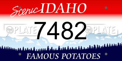 7482 Idaho License Plate