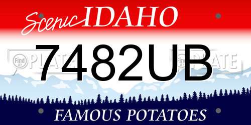 7482UB Idaho License Plate