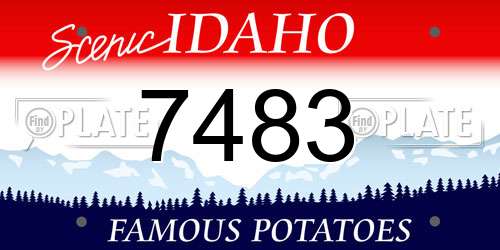 7483 Idaho License Plate