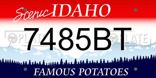 7485BT Idaho License Plate