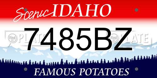 7485BZ Idaho License Plate