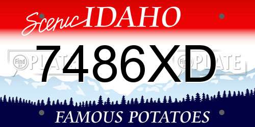 7486XD Idaho License Plate