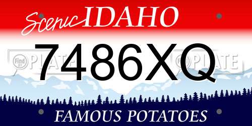 7486XQ Idaho License Plate