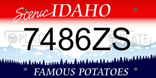 7486ZS Idaho License Plate