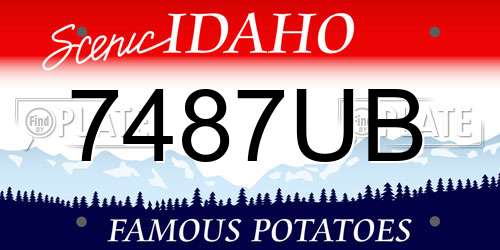 7487UB Idaho License Plate