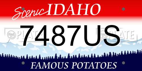 7487US Idaho License Plate