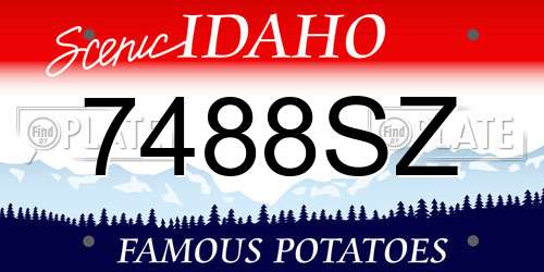 7488SZ Idaho License Plate