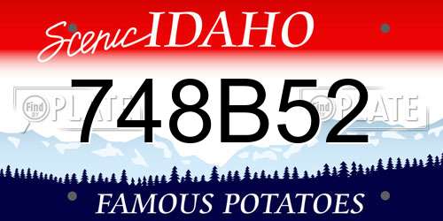 748B52 Idaho License Plate