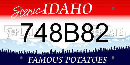 748B82 Idaho License Plate