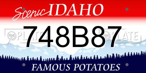 748B87 Idaho License Plate