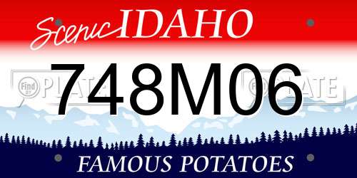 748M06 Idaho License Plate