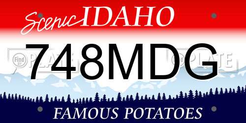 748MDG Idaho License Plate