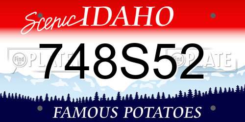 748S52 Idaho License Plate