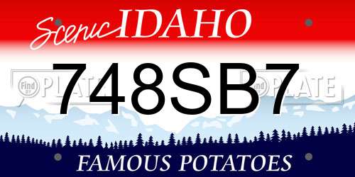 748SB7 Idaho License Plate