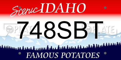 748SBT Idaho License Plate