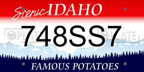 748SS7 Idaho License Plate