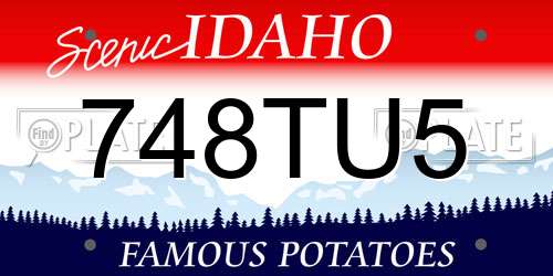 748TU5 Idaho License Plate